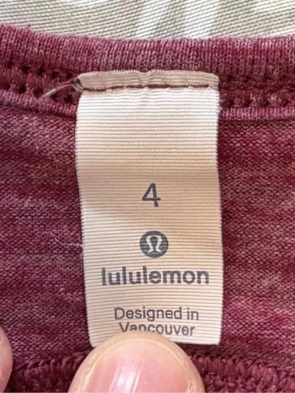 Lululemon Gathered Racerback Tank Top Heathered Cranberry Burgundy Size 4